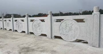 通辽芝麻白河道栏杆 石材栏杆