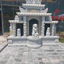 通辽芝麻白中国黑石材套墓 花岗岩墓碑