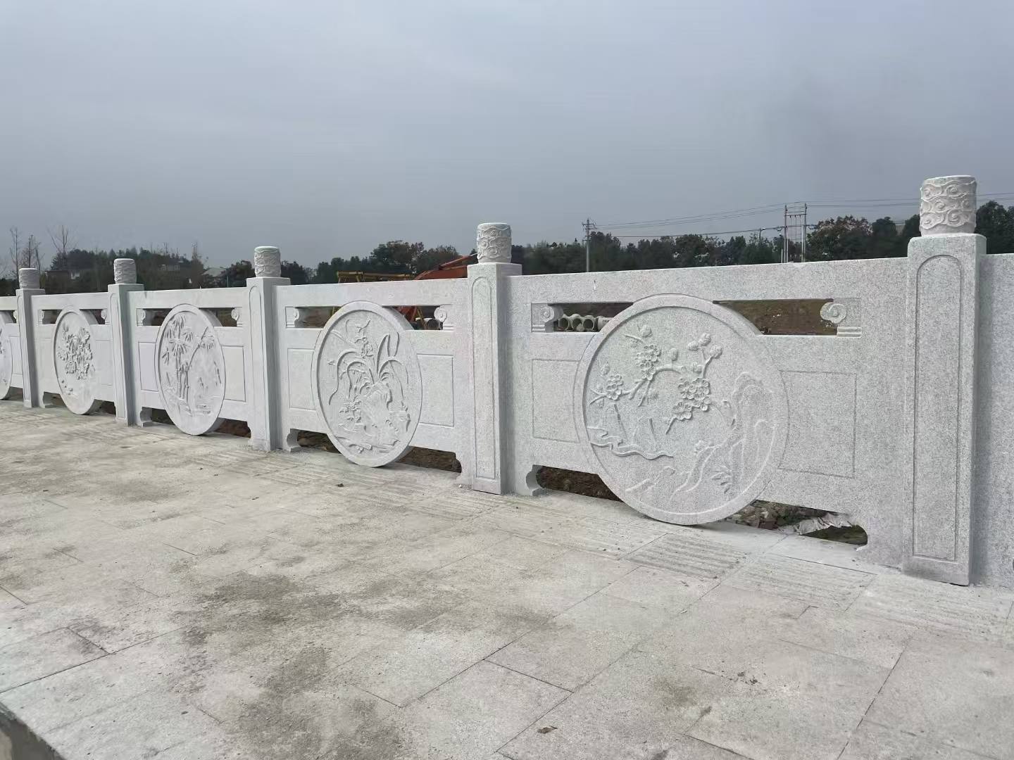 通辽芝麻白河道栏杆 石材栏杆